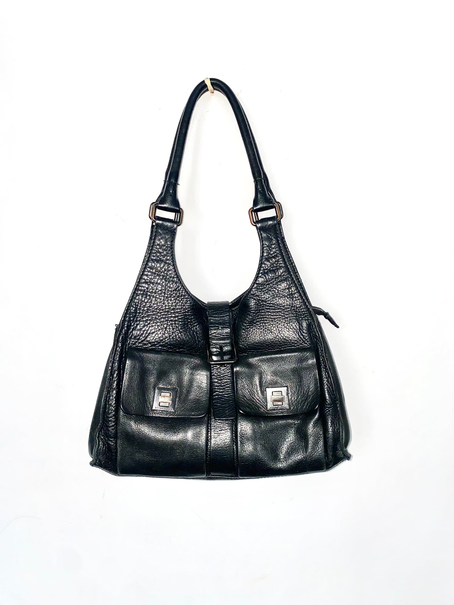 Sac à main rock chic en cuir véritable noir ( SOLD OUT )
