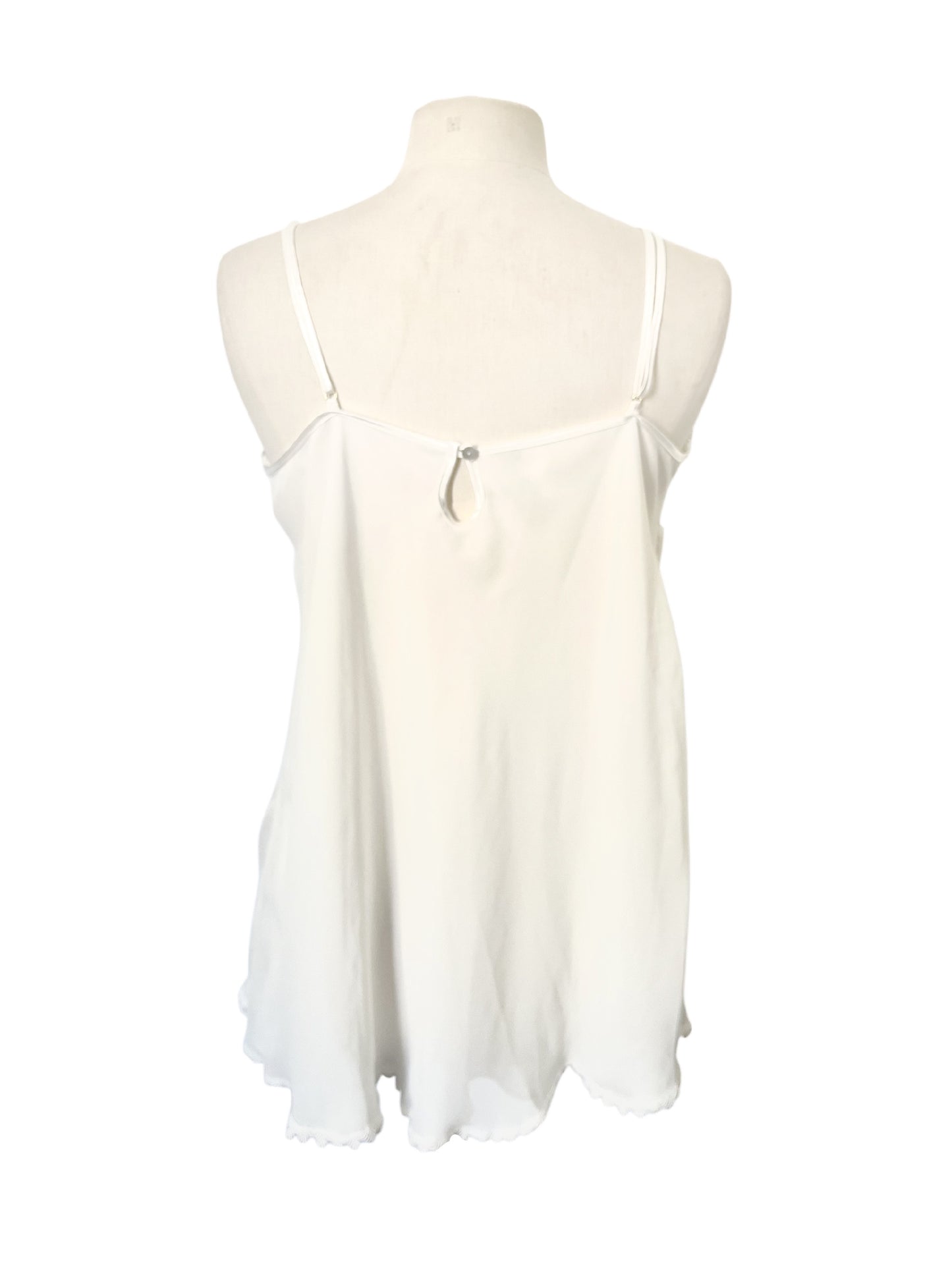 Top Tunique Esprit Lingerie Satin Blanc Nacré & Mousseline — taille 40/42 — coquette / boudoir chic / Y2K