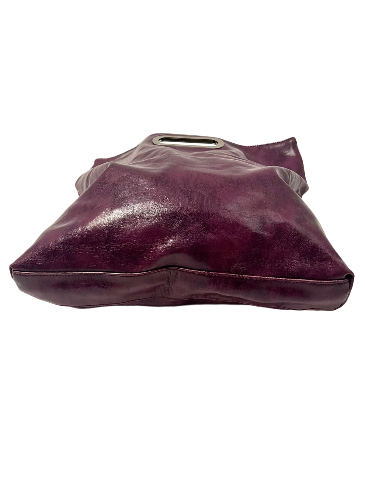 Sac Convertible & Pochette Rabattable Similicuir Prune Style Y2K — T. Medium