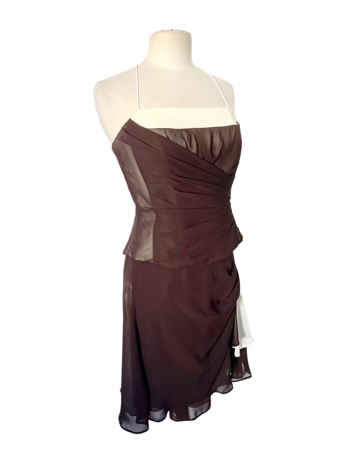 ENSEMBLE DE CÉRÉMONIE VINTAGE (TOP + JUPE) — TAILLE 40