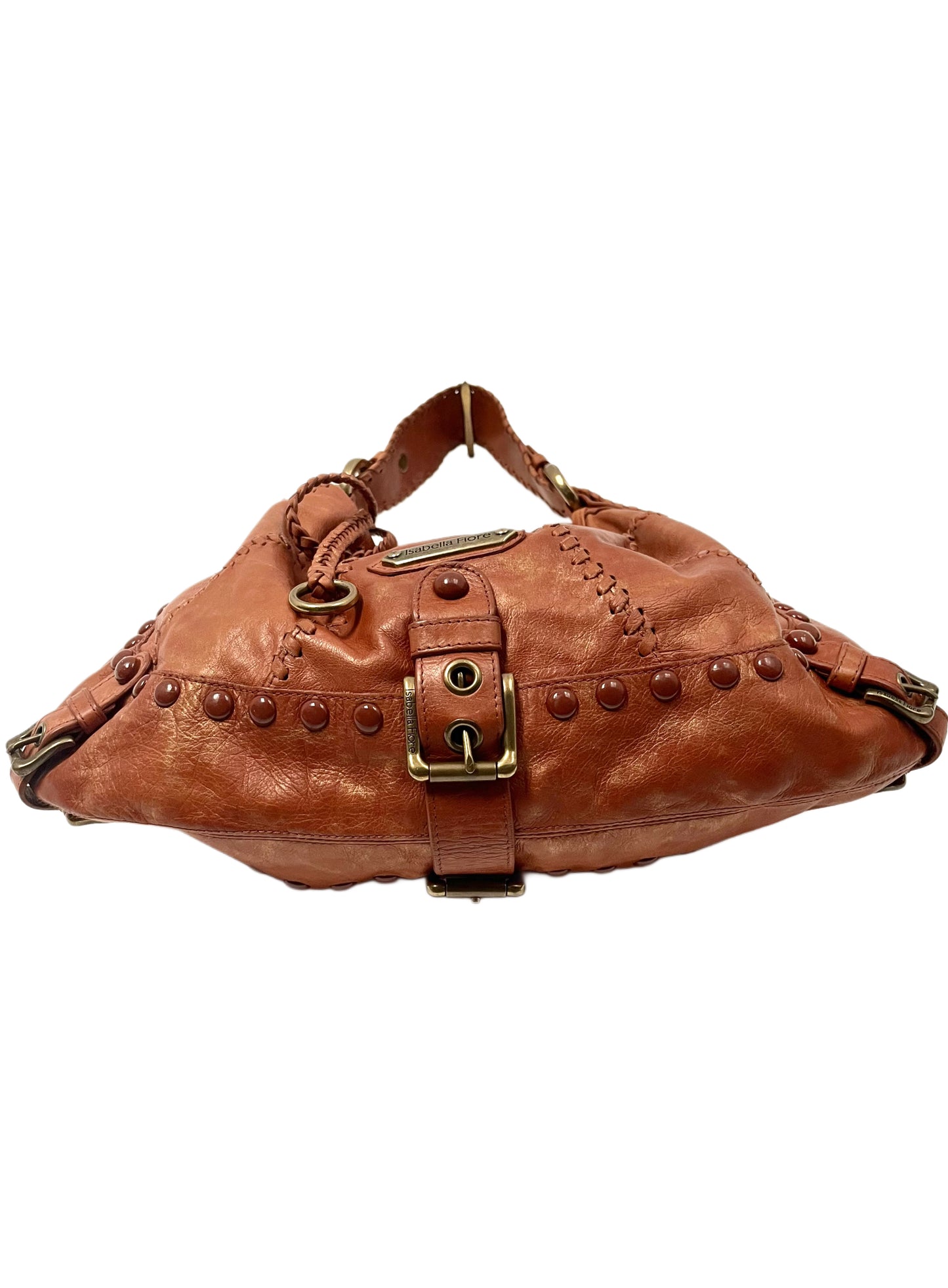 SAC HOBO VINTAGE EN CUIR TRAVAILLÉ - ISABELLA FIORE ( MODÈLE RARE )