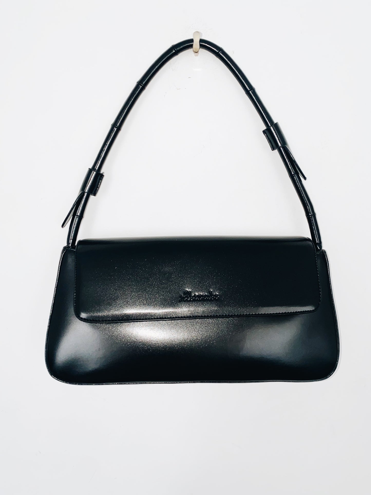 Sac à Main Baguette en Cuir Lisse Noir Alexander ( SOLD OUT )