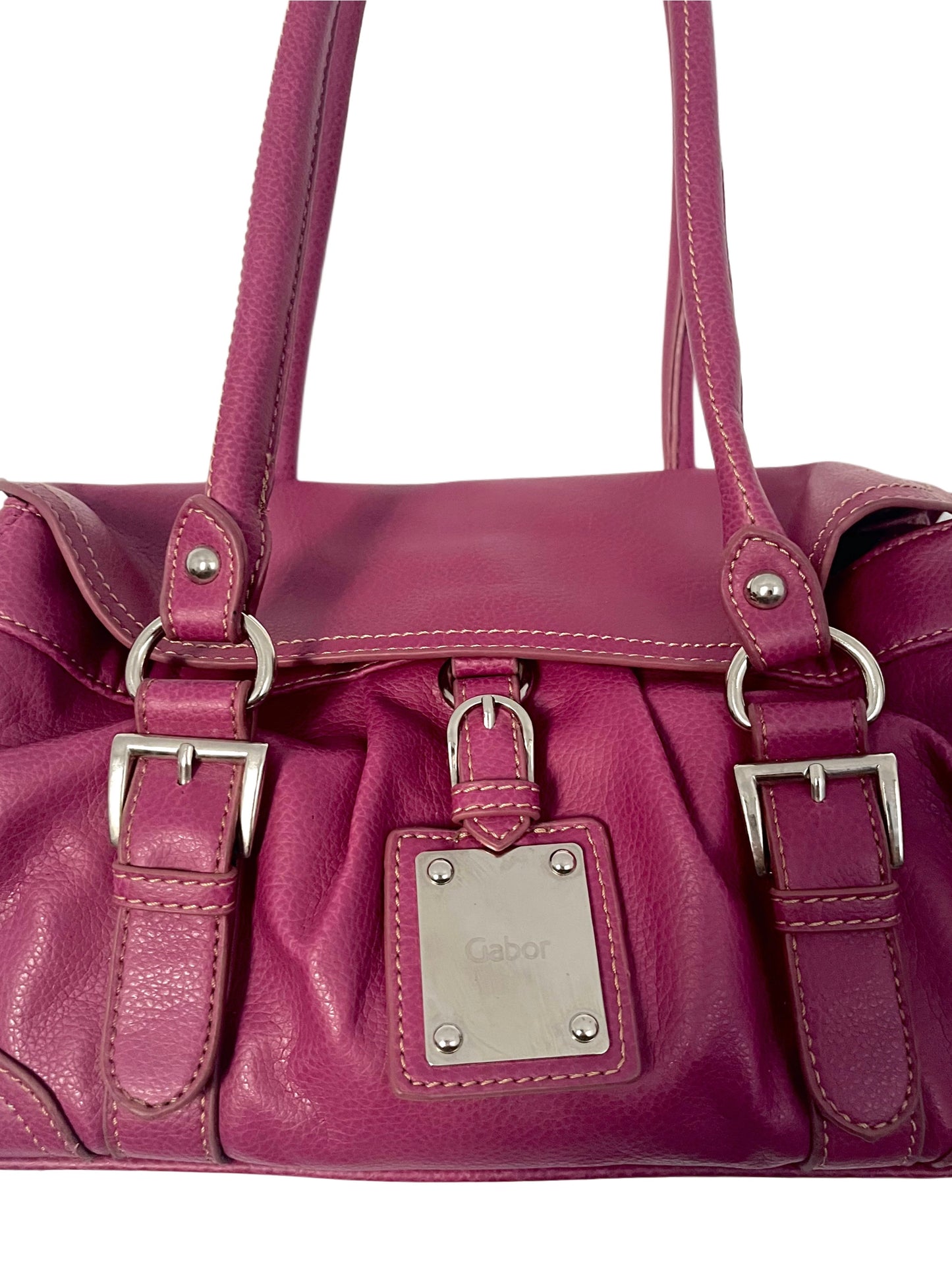 SAC À MAIN VINTAGE EN CUIR GRAINÉ FUSHIA – GABOR