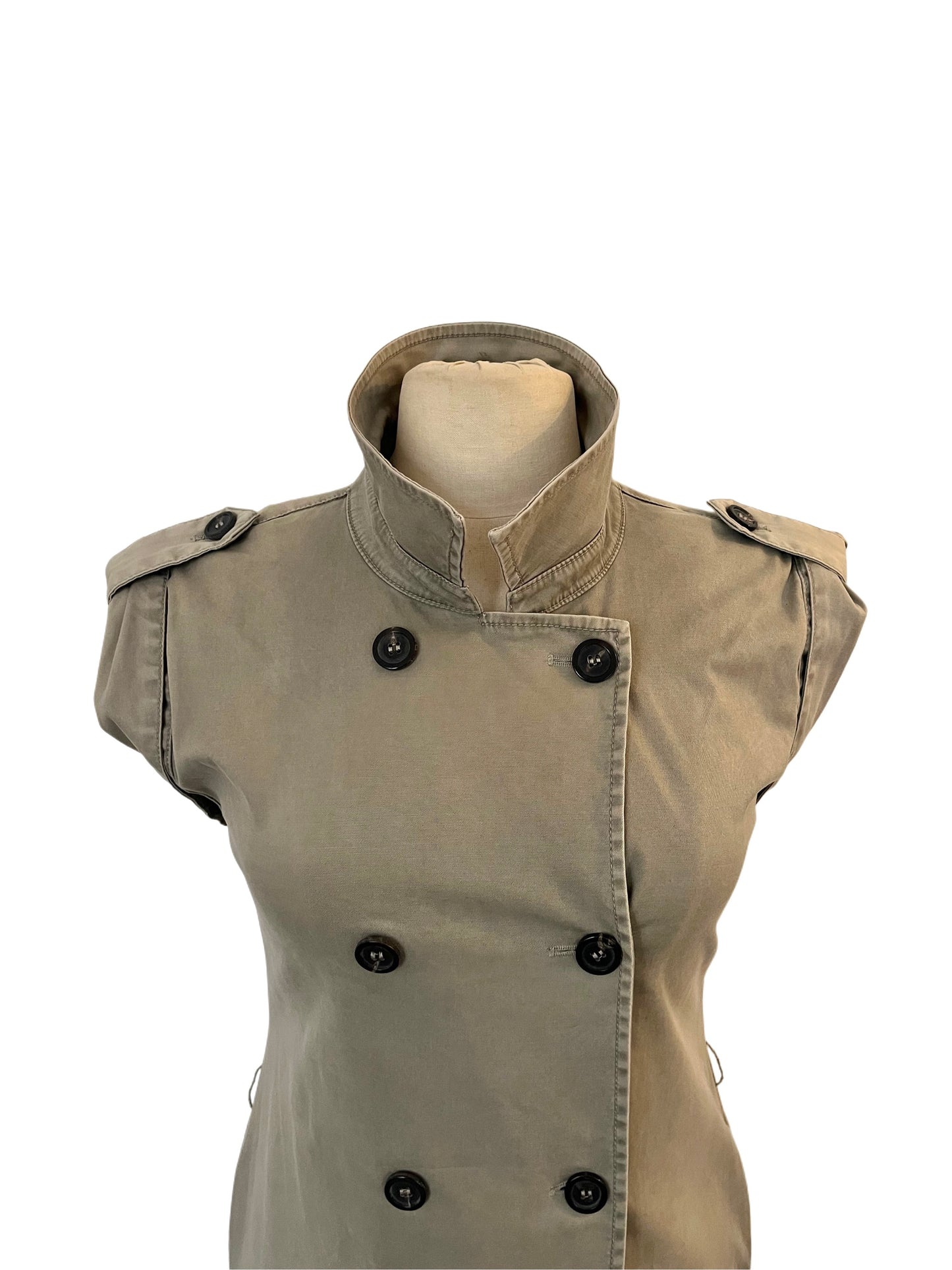 Robe style Trench sans manches kaki - Taille 38/M