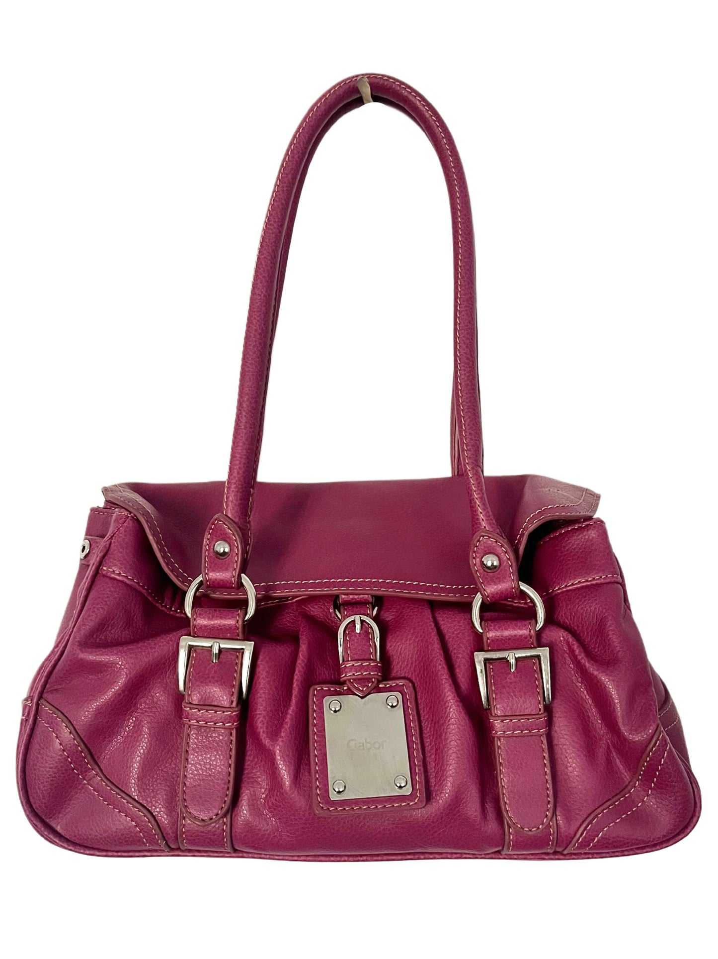 SAC À MAIN VINTAGE EN CUIR GRAINÉ FUSHIA – GABOR