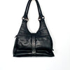 Sac à main rock chic en cuir véritable noir ( SOLD OUT )