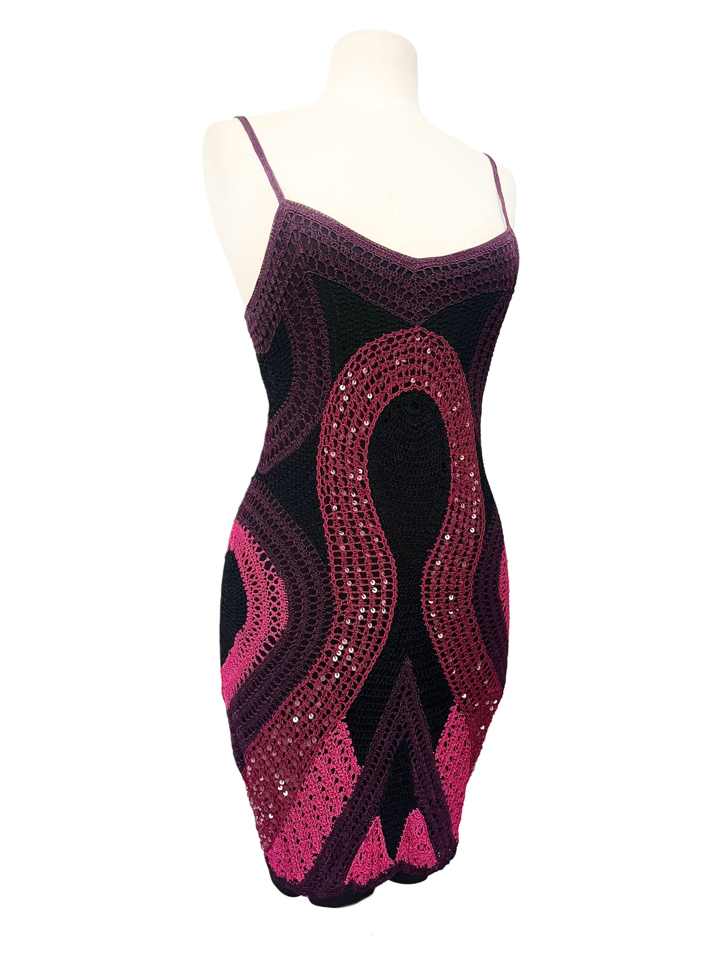 Robe estivale mi-longue en crochet doublé – Taille 38
