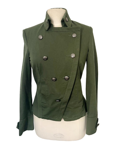 Veste Officier Vintage Kaki à Boutonnage Croisé — Taille 36 — Indie Sleaze