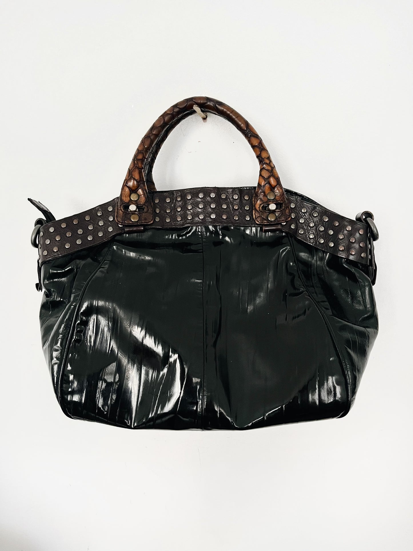 Sac à main en cuir vernis Francesco Biasa