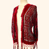 Cardigan boheme chic franges perlés