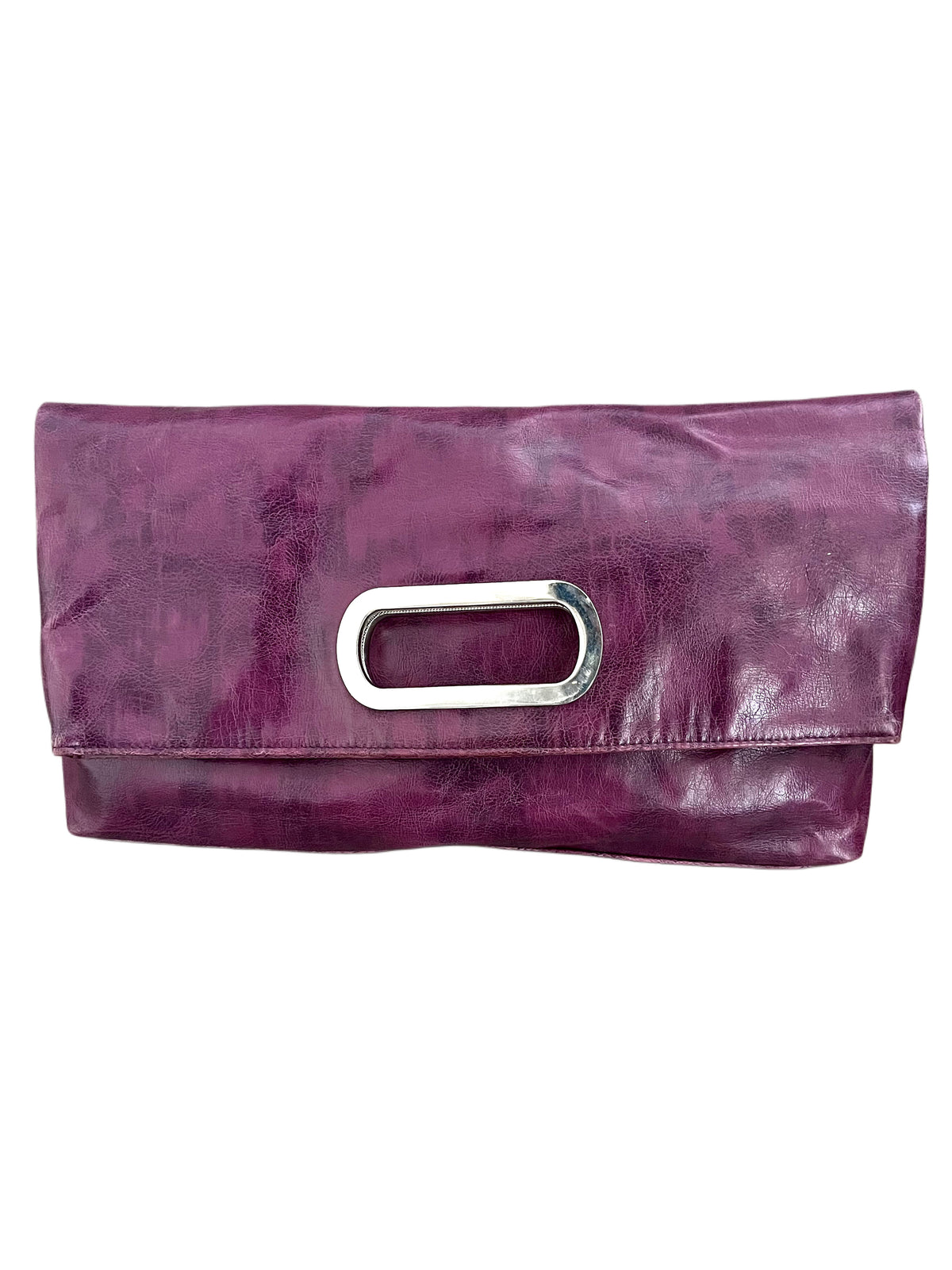 Sac Convertible & Pochette Rabattable Similicuir Prune Style Y2K — T. Medium