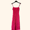 Robe smocks asymétrique fushia