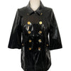 Manteau Juicy Couture vinyle noir & boutons dorés - 38/M