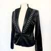 Veste habillée noire en satin avec crochets style corset – Made in Italy – Taille 38/40