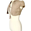 Boléro Court en Toile Beige Sable Style Y2K / Western Chic — T. 36