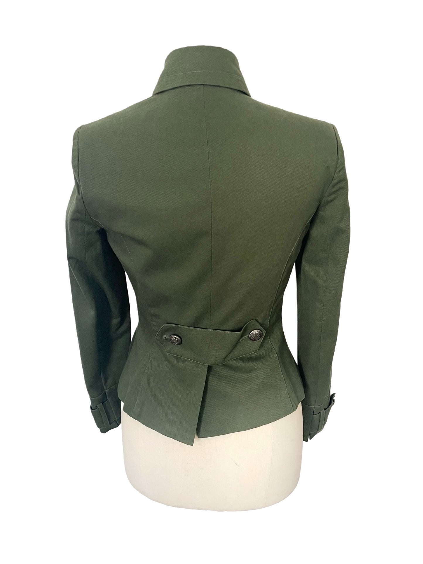 Veste Officier Vintage Kaki à Boutonnage Croisé — Taille 36 — Indie Sleaze