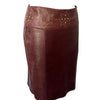 JUPE VINTAGE EN CUIR CLOUTÉE — (MADE IN ITALY) — TAILLE 42 IT 38/40 (M) FR