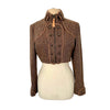 Veste vintage courte style officier en laine mouchetée – Taille L