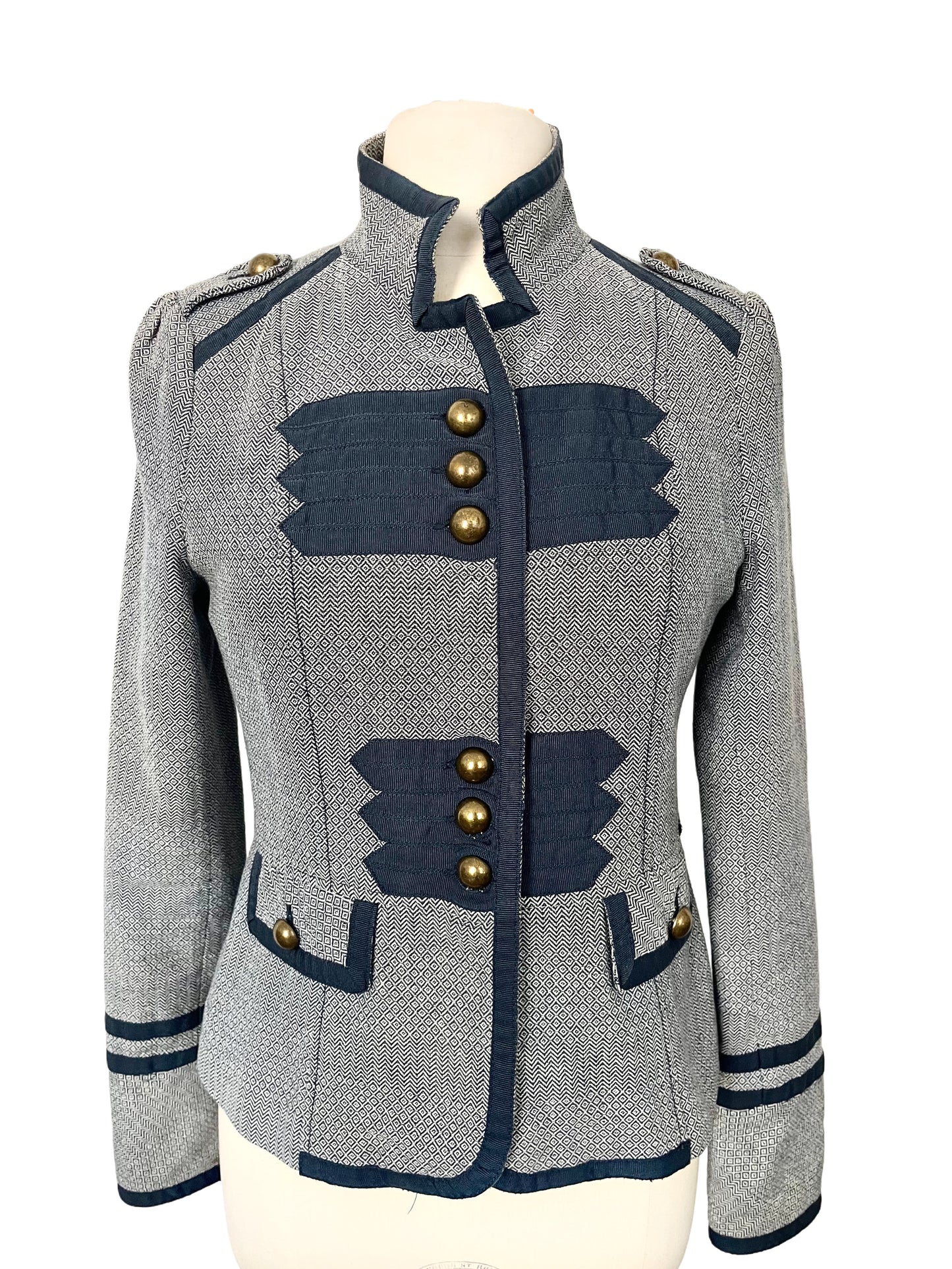 Veste officier cintrée bleu/gris – Taille 40
