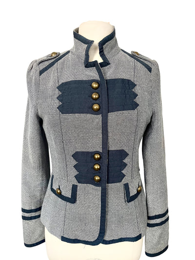 Veste officier cintrée bleu/gris – Taille 40