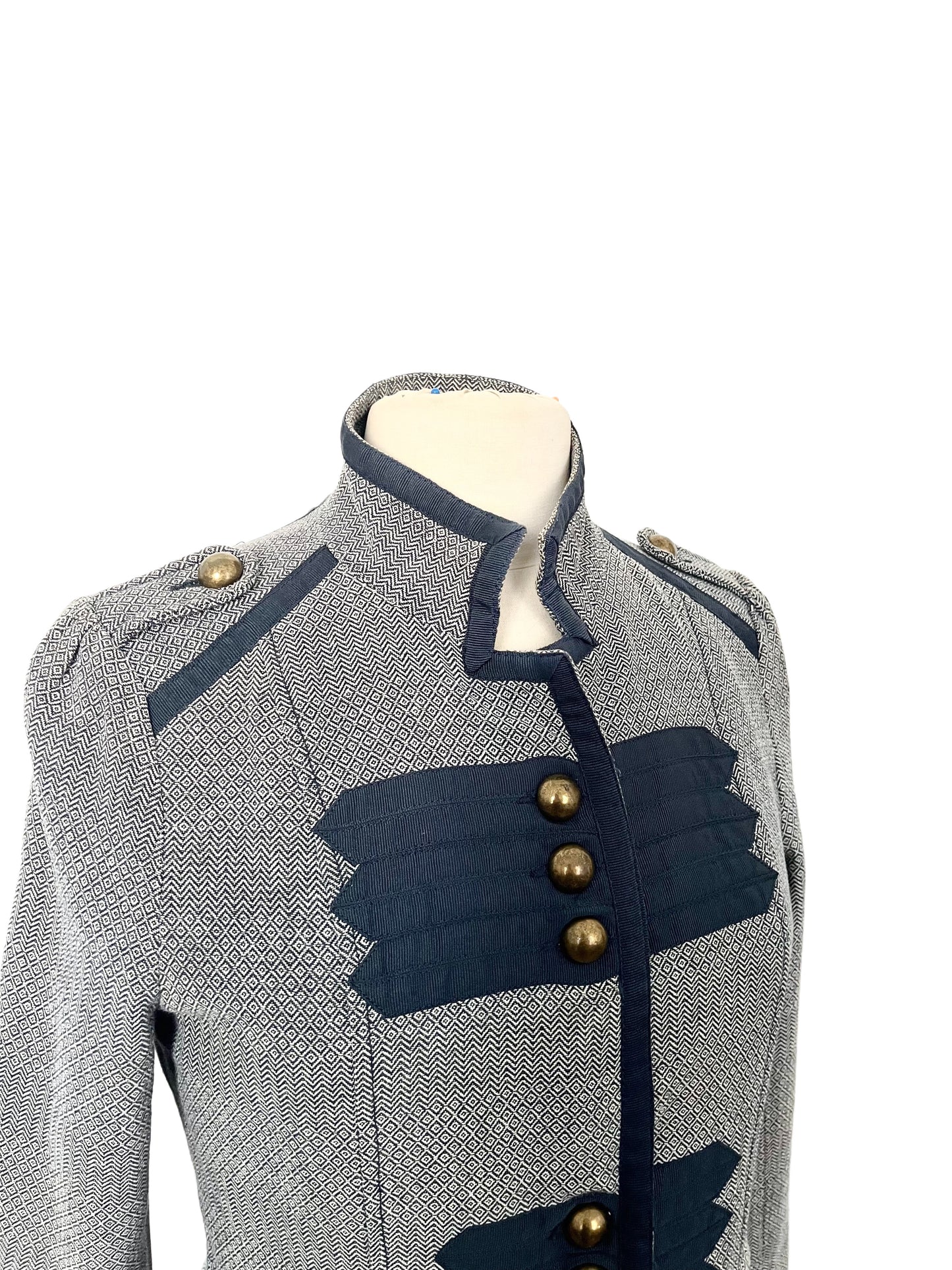Veste officier cintrée bleu/gris – Taille 40