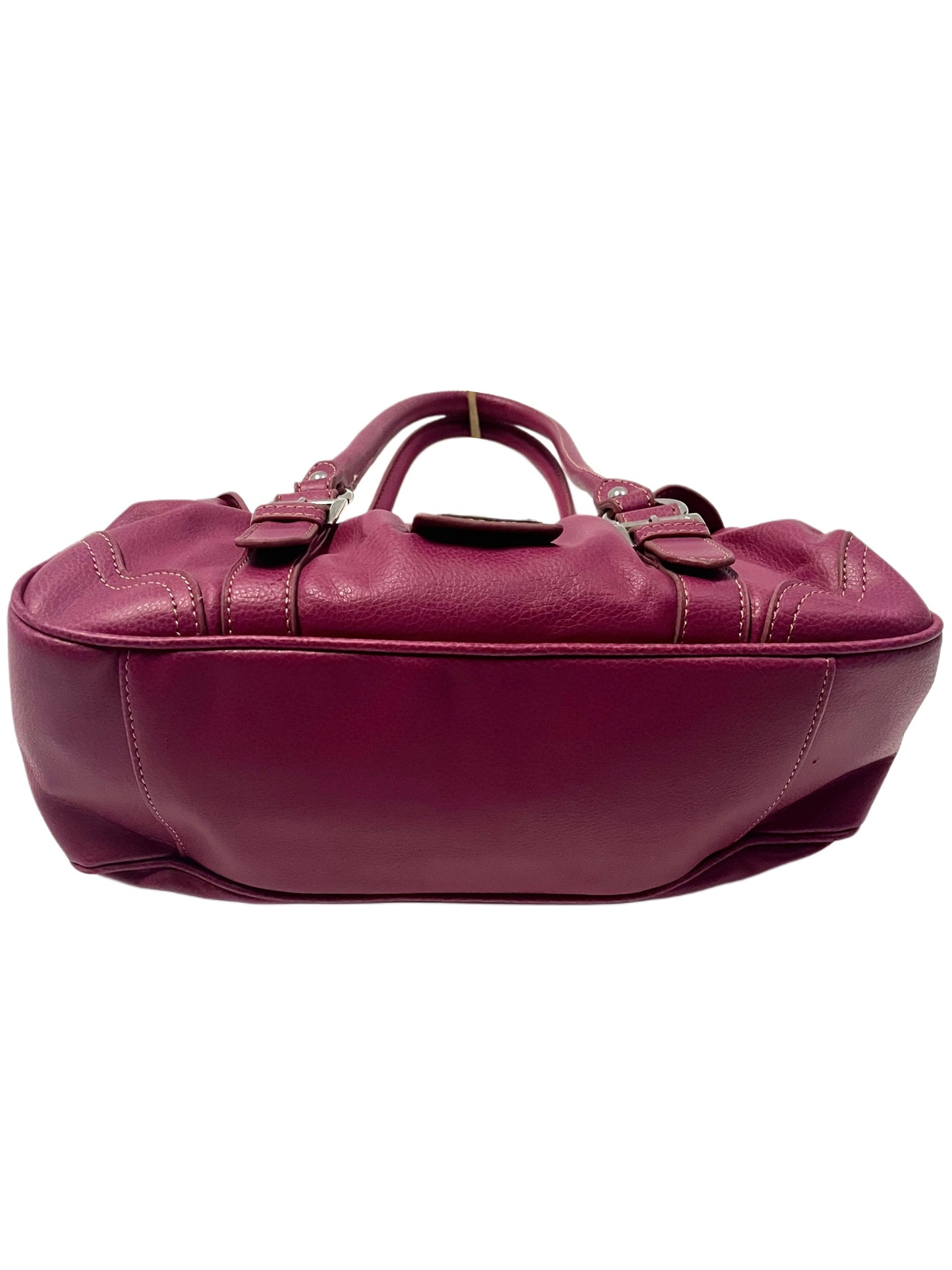SAC À MAIN VINTAGE EN CUIR GRAINÉ FUSHIA – GABOR