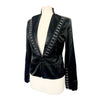 Veste habillée noire en satin avec crochets style corset – Made in Italy – Taille 38/40