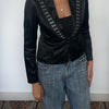 Veste habillée noire en satin avec crochets style corset – Made in Italy – Taille 38/40