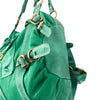 Sac à Main Fourre-Tout en Cuir Vert Turquoise — Format Medium — Style Vintage / Bohème