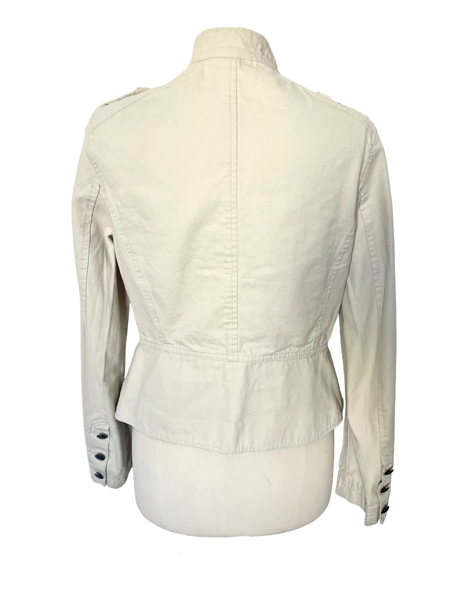 Veste Légère Vintage Style Officier Beige Écru — Taille 40/42