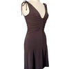 ROBE VINTAGE FRONCÉE MARRON -(MADE IN ITALY) - TAILLE 44 IT - 38/40 FR