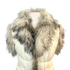 Gilet Afghan sans manches - Doudoune vintage blanche & fausse fourrure - 40/42