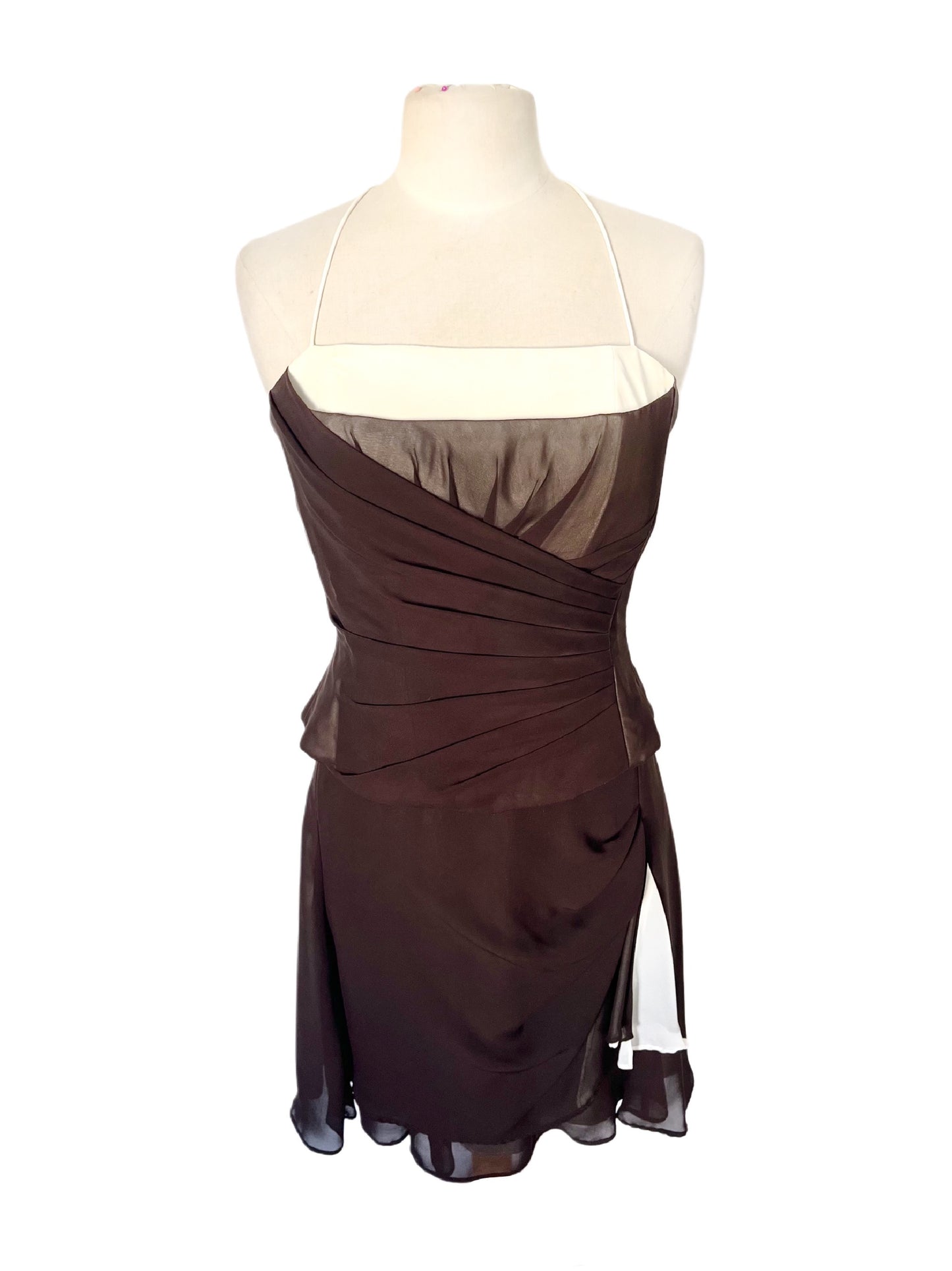 ENSEMBLE DE CÉRÉMONIE VINTAGE (TOP + JUPE) — TAILLE 40