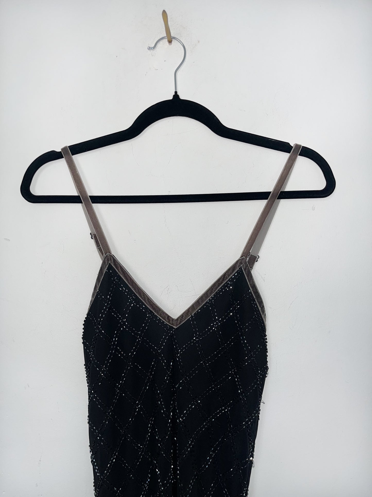 Robe de soirée vintage longue à fines bretelles – Taille 36/38