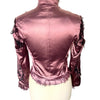 Veste Courte Satin Violet Style Whimsigoth & Détails Effilochés — T. 38 (M) — Made in Italy