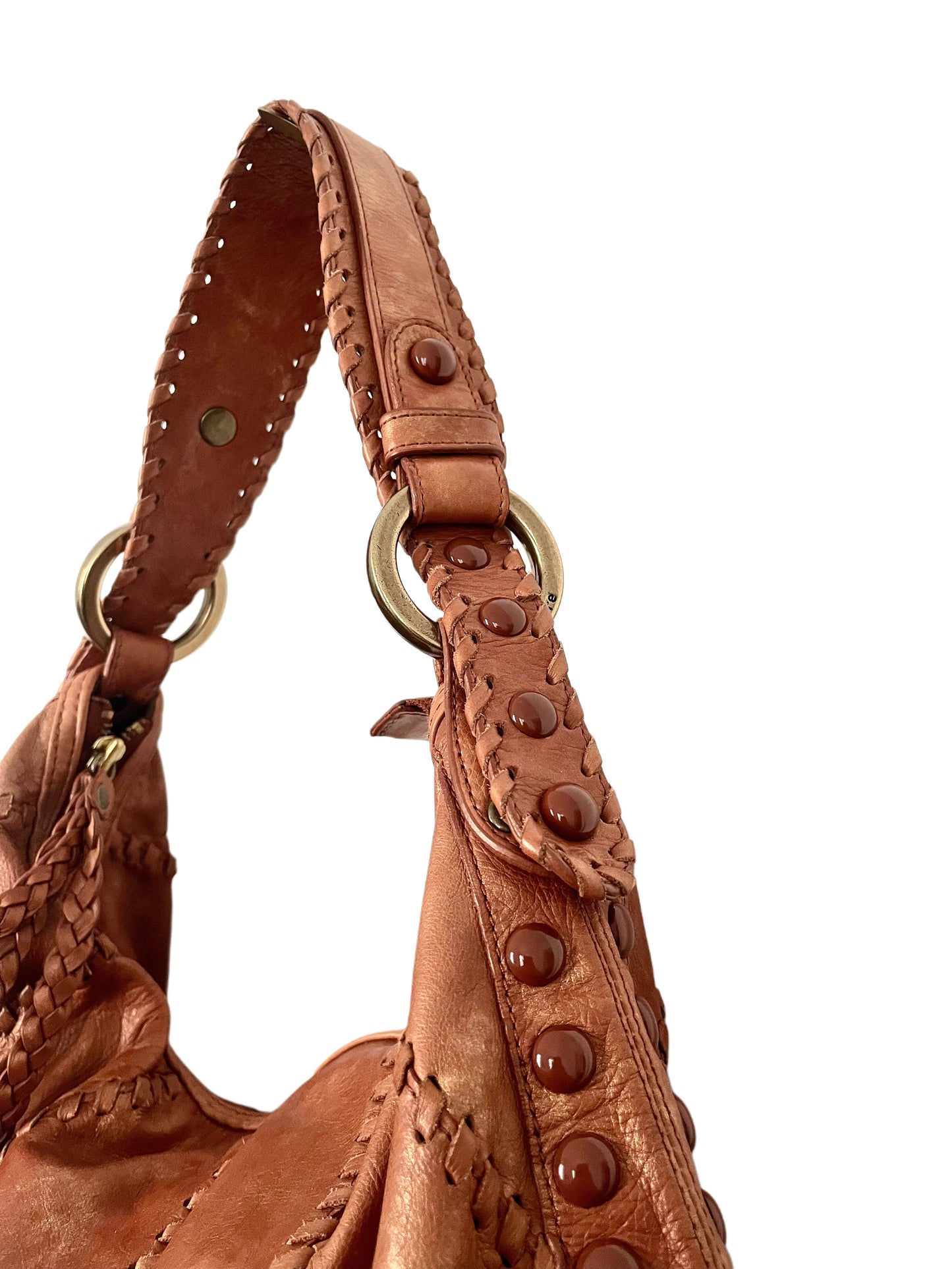 SAC HOBO VINTAGE EN CUIR TRAVAILLÉ - ISABELLA FIORE ( MODÈLE RARE )