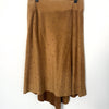 Jupe vintage asymétrique camel en matière peau de pêche – Taille 40