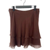Mini-jupe vintage fluide à volants marron – Taille 40