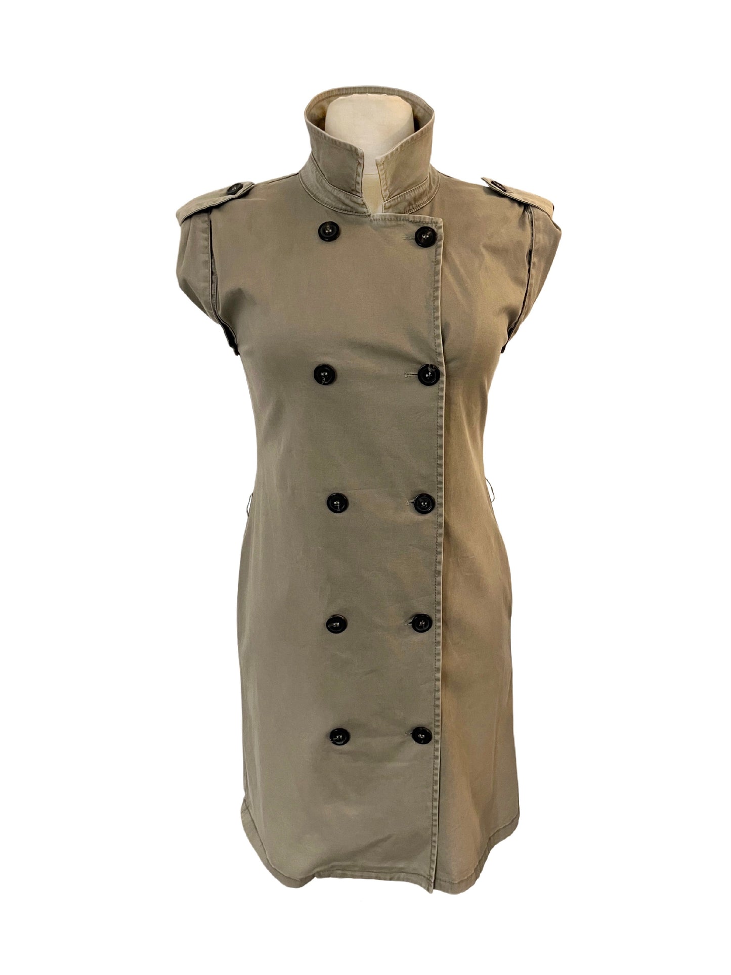 Robe style Trench sans manches kaki - Taille 38/M