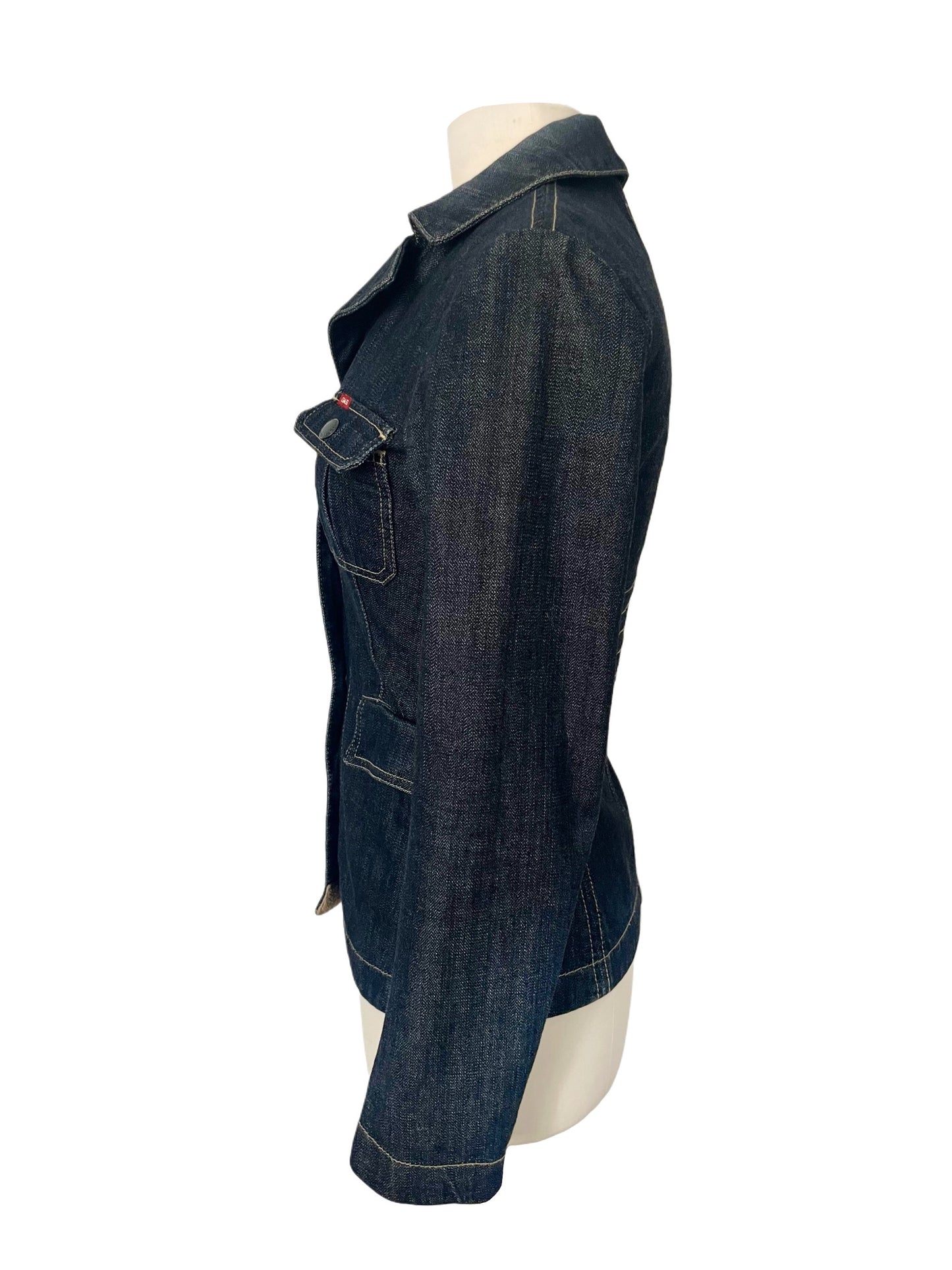 Veste Vintage en Denim Brut Cintrée à Boutons Pression — Taille S/36 — Denim premium
