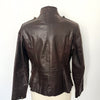 Veste vintage en cuir véritable marron style officier – Taille 40