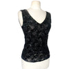 Top vintage en mesh noir brodé sequins et perles – Taille L/40