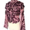 Veste Courte Satin Violet Style Whimsigoth & Détails Effilochés — T. 38 (M) — Made in Italy