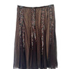 Jupe Fluide Vintage en 100% Soie & Bandes de Paillettes — (Made in Italy) — Taille 38/40/42