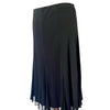 Jupe Mi-Longue Mesh Noir à Volants - Made in Italy - Taille 38 à 44