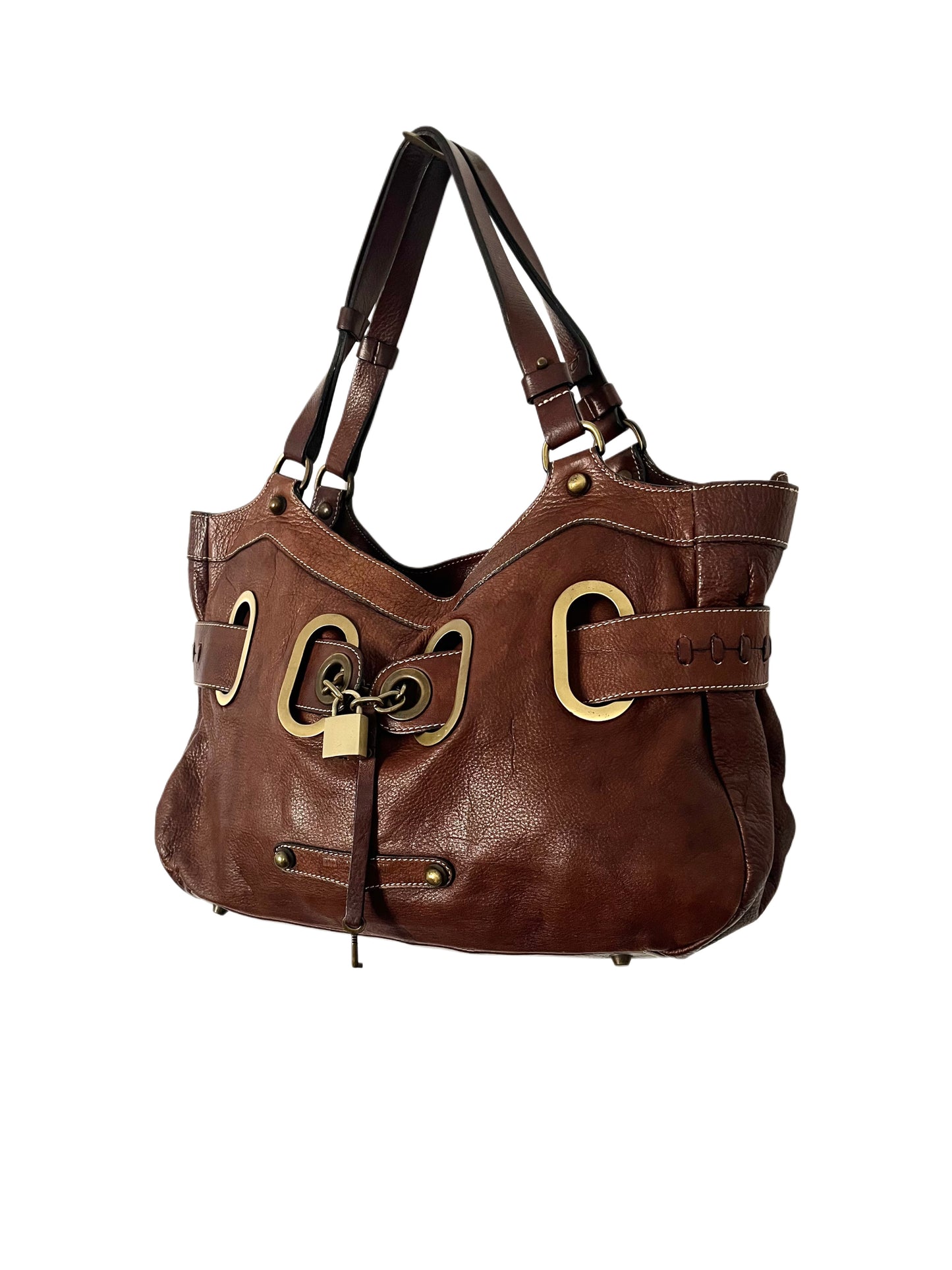 Sac à main vintage en cuir marron – Style boho chic