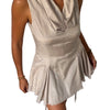 Robe Courte Col Bénitier Iridescente Coton & Soie — T. 38 (M) — Made in Belgium