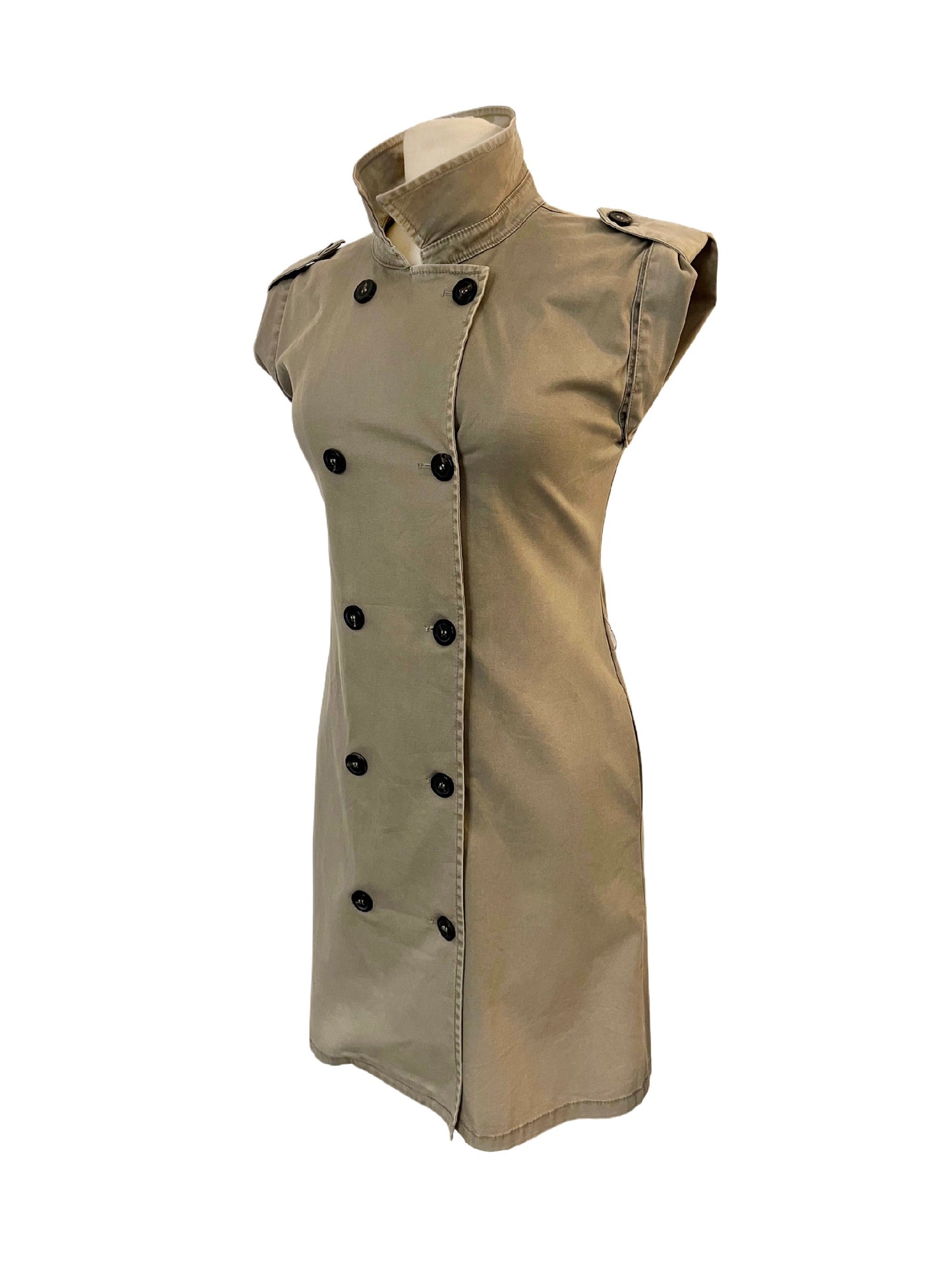 Robe style Trench sans manches kaki - Taille 38/M