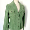 Veste vintage en cuir véritable vert clair – Taille 40