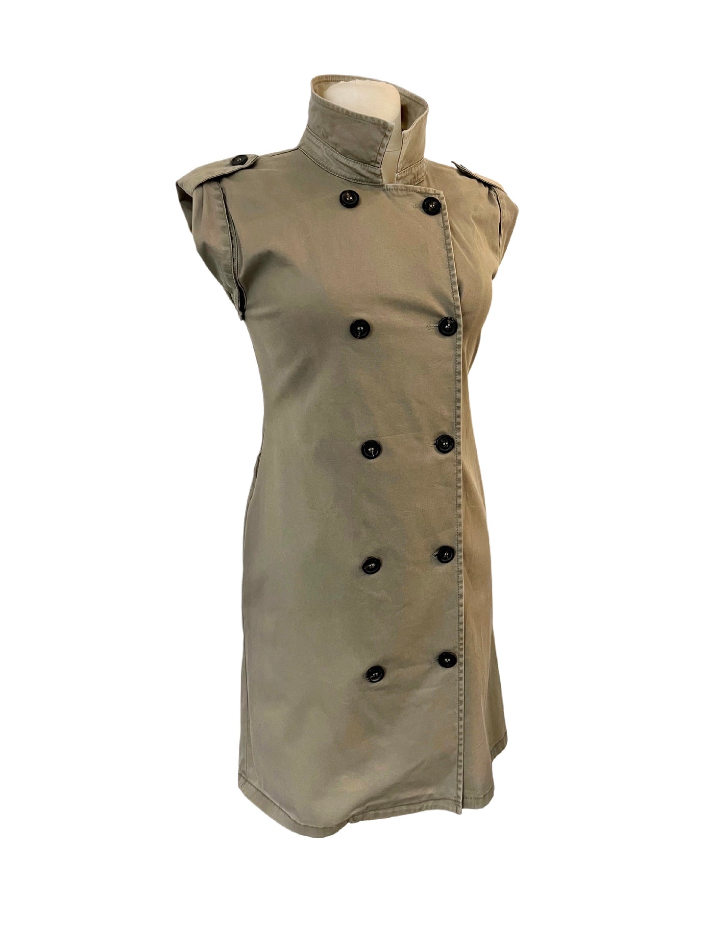 Robe style Trench sans manches kaki - Taille 38/M